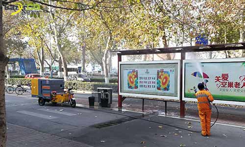 小型高壓地面清洗車，環(huán)衛(wèi)道路沖洗多面手